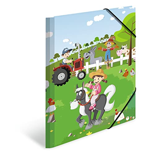 HERMA Sammelmappen A4 Bauernhof Set, 3 Stück, Eckspanner-Mappen aus Pappe mit Kindergarten Motiv, Gummizug, Innenklappen und Innendruck für Jungen, Mädchen und Kinder HERMA Sammelmappen A4 Bauernhof Set, 3 Stück, Eckspanner-Mappen aus Pappe mit Kindergarten Motiv, Gummizug, Innenklappen und Innendruck für Jungen, Mädchen und Kinder von HERMA