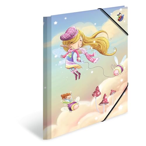 HERMA Sammelmappe A3 Feen, Eckspanner-Mappe aus Pappe mit Kindergarten Motiv, Gummizug, Innenklappen und Innendruck für Jungen, Mädchen und Kinder HERMA Sammelmappe A3 Feen, Eckspanner-Mappe aus Pappe mit Kindergarten Motiv, Gummizug, Innenklappen und Innendruck für Jungen, Mädchen und Kinder von HERMA