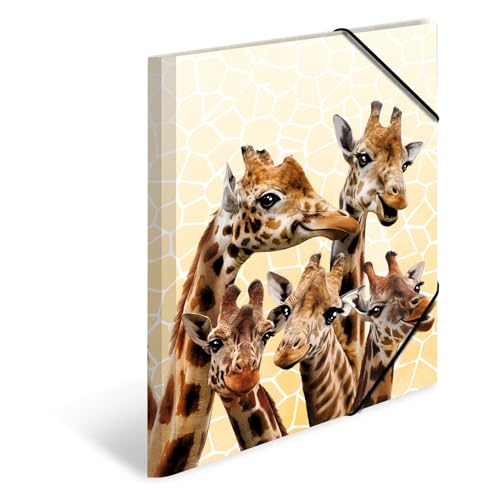 HERMA Sammelmappen A3 Giraffe Set, 3 Stück, Kinder Eckspanner-Mappen aus Kunststoff mit Tier Motiv, Gummizug, Innenklappen und Innendruck für Jungen und Mädchen HERMA Sammelmappen A3 Giraffe Set, 3 Stück, Kinder Eckspanner-Mappen aus Kunststoff mit Tier Motiv, Gummizug, Innenklappen und Innendruck für Jungen und Mädchen von HERMA