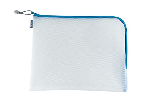 HERMA 20015 Dokumententasche A4 mit Reißverschluss transparent blau, große verschließbare Sichttasche mit Zipper, Aufbewahrungstasche für Laptop, Tablet, Dokumente, Unterlagen von HERMA