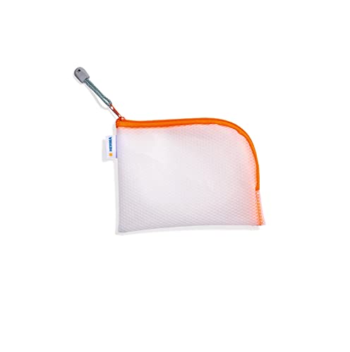 HERMA Dokumententasche A6 mit Reißverschluss, kleine wasserdichte Reißverschlusstasche, verschließbare Dokumentenmappe aus Kunstoff mit Zipper, halb-transparent, 19 x 14 cm, orange von HERMA