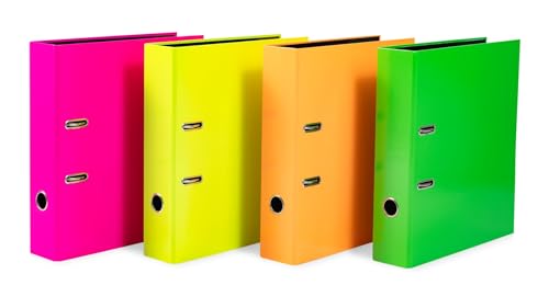 HERMA Ordner A4 Neon Set, 10 Stück, 7 cm breit, Kinder Ringordner, einfarbiger Aktenordner in leuchtender Neon Farbe für Jungen und Mädchen HERMA Ordner A4 Neon Set, 10 Stück, 7 cm breit, Kinder Ringordner, einfarbiger Aktenordner in leuchtender Neon Farbe für Jungen und Mädchen von HERMA