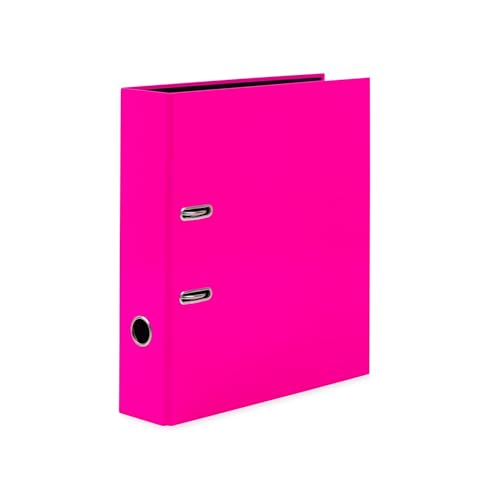 HERMA 20065 Ordner A4 Neon Pink, 5 Stück, 7 cm breit, Motiv Aktenordner aus Pappe mit Innendruck für Schule & Büro, stabiler Kinder Ringordner aus Karton für Jungen & Mädchen von HERMA