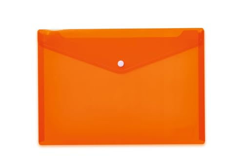 HERMA 20074 Dokumententasche A4 Transparent Orange, kleiner Sichttaschen Umschlag mit Druckknopf, Briefumschlag aus Plastik für Schule, Uni, Büro, Reise HERMA 20074 Dokumententasche A4 Transparent Orange, kleiner Sichttaschen Umschlag mit Druckknopf, Briefumschlag aus Plastik für Schule, Uni, Büro, Reise von HERMA