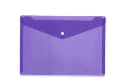 HERMA 20078 Dokumententasche A4 Transparent Violett Lila, 5 Stück, kleine Sichttaschen Umschlag mit Druckknopf, Briefumschlag aus Plastik für Schule, Uni, Büro, Reise HERMA 20078 Dokumententasche A4 Transparent Violett Lila, 5 Stück, kleine Sichttaschen Umschlag mit Druckknopf, Briefumschlag aus Plastik für Schule, Uni, Büro, Reise von HERMA
