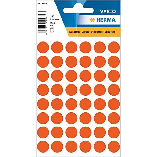 HERMA 3 Pakete von 240 Etiketten Mehrzweck, Durchmesser: 12 mm, rot HERMA 3 Pakete von 240 Etiketten Mehrzweck, Durchmesser: 12 mm, rot von HERMA