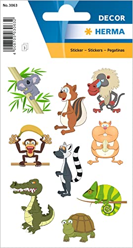 HERMA 3063 Aufkleber Zoo klein, 27 Stück, Tiere Sticker mit Koala Affe Krokodil Schildkröte Motiv, Kinder Etiketten für Fotoalbum Tagebuch Poesiealbum Scrapbooking Geburtstag Deko Briefe DIY Basteln HERMA 3063 Aufkleber Zoo klein, 27 Stück, Tiere Sticker mit Koala Affe Krokodil Schildkröte Motiv, Kinder Etiketten für Fotoalbum Tagebuch Poesiealbum Scrapbooking Geburtstag Deko Briefe DIY Basteln von HERMA