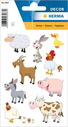 HERMA 3067 Aufkleber Brauernhoftiere klein, 27 Stück, Tiere Sticker mit Kuh Schwein Huhn Hase Esel Motiv, Kinder Etiketten für Fotoalbum Tagebuch Poesiealbum Scrapbooking Geburtstag Deko DIY Basteln HERMA 3067 Aufkleber Brauernhoftiere klein, 27 Stück, Tiere Sticker mit Kuh Schwein Huhn Hase Esel Motiv, Kinder Etiketten für Fotoalbum Tagebuch Poesiealbum Scrapbooking Geburtstag Deko DIY Basteln von HERMA