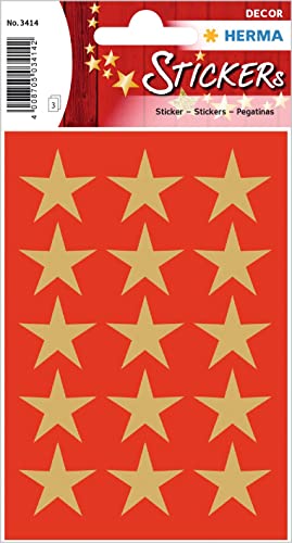 HERMA 3414 Aufkleber Sterne Gold groß, 45 Stück, 22 mm, Stern Sticker aus Papier, Weihnachtssticker Sternaufkleber für Weihnachten Geschenke Adventskalender Dekoration Kinder Belohnung DIY Basteln HERMA 3414 Aufkleber Sterne Gold groß, 45 Stück, 22 mm, Stern Sticker aus Papier, Weihnachtssticker Sternaufkleber für Weihnachten Geschenke Adventskalender Dekoration Kinder Belohnung DIY Basteln von HERMA