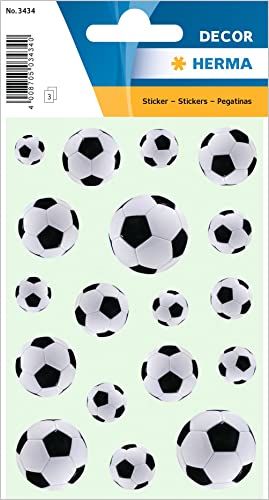 HERMA 3434 Aufkleber Fussbälle klein groß, 54 Stück, Sport Sticker mit Fussball Fußball Motiv, Kinder Etiketten für Fotoalbum Tagebuch Poesiealbum Scrapbooking Geburtstag Dekoration Briefe DIY Basteln HERMA 3434 Aufkleber Fussbälle klein groß, 54 Stück, Sport Sticker mit Fussball Fußball Motiv, Kinder Etiketten für Fotoalbum Tagebuch Poesiealbum Scrapbooking Geburtstag Dekoration Briefe DIY Basteln von HERMA