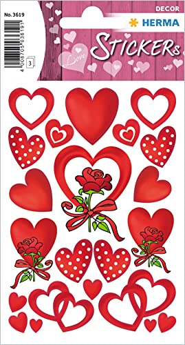 HERMA 3619 Aufkleber Herzen Herzen Rot klein groß, 66 Stück, Herz Sticker mit Rosen Blumen, Etiketten in Herzform für Valentinstag Liebe Hochzeit Geburtstag Scrapbooking Dekoration Geschenk Briefe DIY HERMA 3619 Aufkleber Herzen Herzen Rot klein groß, 66 Stück, Herz Sticker mit Rosen Blumen, Etiketten in Herzform für Valentinstag Liebe Hochzeit Geburtstag Scrapbooking Dekoration Geschenk Briefe DIY von HERMA