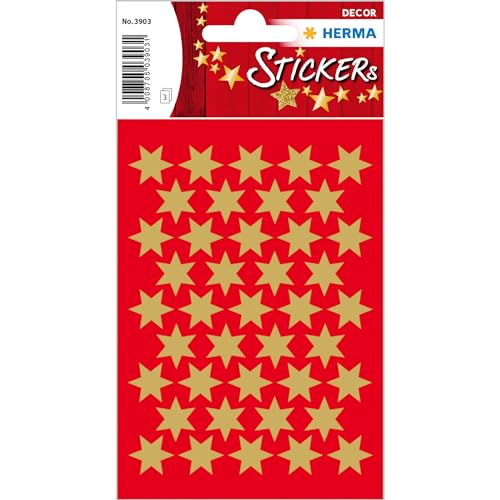 HERMA 3903 Sticker Sterne 6-zackig, gold Ø 14 mm aus Goldpapier, 6-zackig, permanent, 3 Blatt / 123 Sticker HERMA 3903 Sticker Sterne 6-zackig, gold Ø 14 mm aus Goldpapier, 6-zackig, permanent, 3 Blatt / 123 Sticker von HERMA