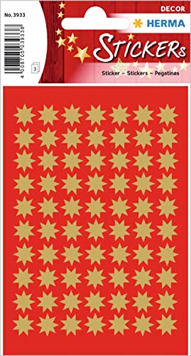 HERMA 3933 Aufkleber Sterne Gold mini, 210 Stück, 10 mm, Stern Sticker aus Papier, Weihnachtssticker Sternaufkleber für Weihnachten Geschenke Adventskalender Dekoration Kinder Belohnung DIY Basteln von HERMA