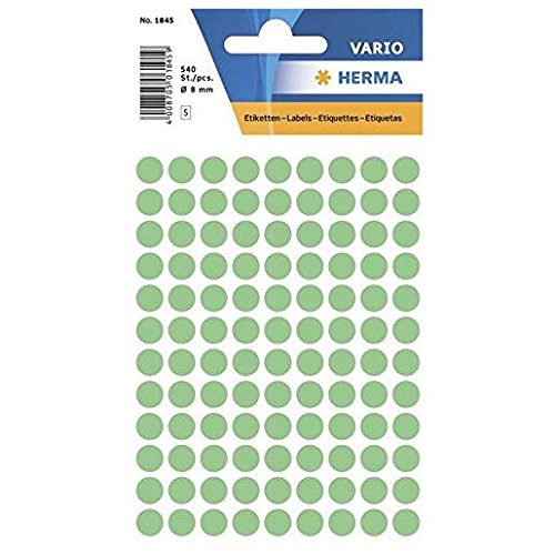 HERMA 5 Schutzhüllen-540 Etiketten Mehrzweck Durchmesser 8 mm grün HERMA 5 Schutzhüllen-540 Etiketten Mehrzweck Durchmesser 8 mm grün von HERMA