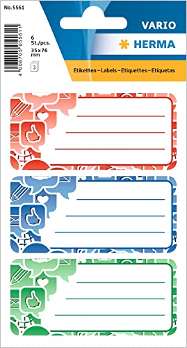 HERMA 5561 Buchetiketten zum Beschriften Social Icons, 9 Stück, 76 x 35 mm, selbstklebend, liniert, Buchaufkleber für Schule Kinder Mädchen Jungen, blanko Heftetiketten Aufkleber, bunt HERMA 5561 Buchetiketten zum Beschriften Social Icons, 9 Stück, 76 x 35 mm, selbstklebend, liniert, Buchaufkleber für Schule Kinder Mädchen Jungen, blanko Heftetiketten Aufkleber, bunt von HERMA