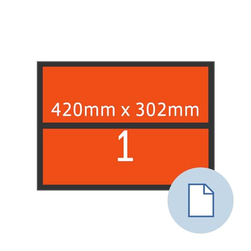 HERMA 58010 Wetterfeste Folienetiketten, 150 Blatt, 420 x 302 mm, 1 pro A3 Bogen, 150 Stück, selbstklebend, bedruckbar, matt, blanko Outdoor Aufkleber, farbige Etiketten aus Polyethylen, orange HERMA 58010 Wetterfeste Folienetiketten, 150 Blatt, 420 x 302 mm, 1 pro A3 Bogen, 150 Stück, selbstklebend, bedruckbar, matt, blanko Outdoor Aufkleber, farbige Etiketten aus Polyethylen, orange von HERMA