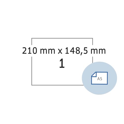 HERMA 58103 Wetterfeste Folienetiketten, 500 Blatt, 210 x 148,5 mm, 1 pro A5 Bogen, 500 Stück, selbstklebend, bedruckbar, matt, blanko Outdoor Klebeetiketten Aufkleber aus Polyethylen, weiß HERMA 58103 Wetterfeste Folienetiketten, 500 Blatt, 210 x 148,5 mm, 1 pro A5 Bogen, 500 Stück, selbstklebend, bedruckbar, matt, blanko Outdoor Klebeetiketten Aufkleber aus Polyethylen, weiß von HERMA
