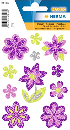 HERMA 6293 Aufkleber Blumen Glitzer klein, 11 Stück, Pflanzen Sticker mit lila Blüten Motiv, Kinder Etiketten für Fotoalbum Tagebuch Poesiealbum Scrapbooking Geburtstag Dekoration Briefe DIY Basteln HERMA 6293 Aufkleber Blumen Glitzer klein, 11 Stück, Pflanzen Sticker mit lila Blüten Motiv, Kinder Etiketten für Fotoalbum Tagebuch Poesiealbum Scrapbooking Geburtstag Dekoration Briefe DIY Basteln von HERMA