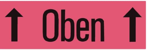 HERMA 6756 Oben Aufkleber, 1000 Stück, 39 x 118 mm, selbstklebend, klein, Warnhinweis Etiketten Versandaufkleber Umzugs-Etiketten für zerbrechliche Warensendungen, neon leuchtrot von HERMA
