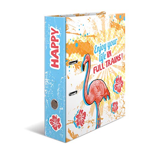 HERMA 7024 Ordner A4 Crazies Happy Flamingo, 7 cm breit, Motiv Aktenordner aus Pappe mit Innendruck für Schule und Büro, stabiler Kinder Ringordner aus Karton für Jungen und Mädchen HERMA 7024 Ordner A4 Crazies Happy Flamingo, 7 cm breit, Motiv Aktenordner aus Pappe mit Innendruck für Schule und Büro, stabiler Kinder Ringordner aus Karton für Jungen und Mädchen von HERMA