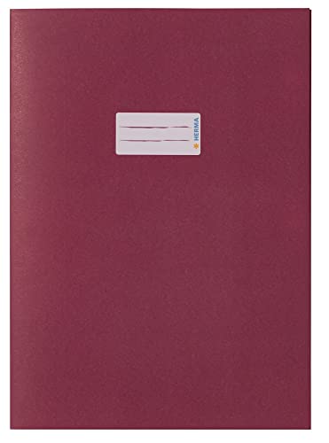 HERMA 7047 Heftumschlag A4 Papier Weinrot, Hefthülle mit Beschriftungsfeld aus extrem kräftigen Papier & satten Farben, Heftschoner für Schulhefte, farbig HERMA 7047 Heftumschlag A4 Papier Weinrot, Hefthülle mit Beschriftungsfeld aus extrem kräftigen Papier & satten Farben, Heftschoner für Schulhefte, farbig von HERMA