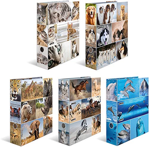 HERMA Ordner A4 Tiermotive Set, 10 Stück, 7 cm breit, Kinder Ringordner mit Tier Motiv, bunter Aktenordner mit Innendruck für Jungen und Mädchen HERMA Ordner A4 Tiermotive Set, 10 Stück, 7 cm breit, Kinder Ringordner mit Tier Motiv, bunter Aktenordner mit Innendruck für Jungen und Mädchen von HERMA