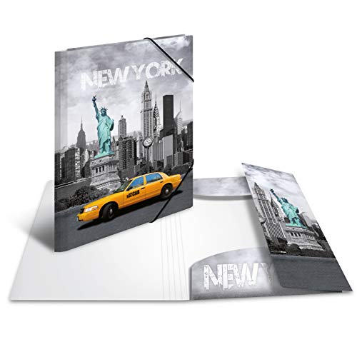 HERMA 7274 Sammelmappe A3 Städte New York, Kinder Eckspanner-Mappe aus Kunststoff mit Innendruck & Gummizug, stabile Einschlagmappe aus Plastik für Jungen & Mädchen HERMA 7274 Sammelmappe A3 Städte New York, Kinder Eckspanner-Mappe aus Kunststoff mit Innendruck & Gummizug, stabile Einschlagmappe aus Plastik für Jungen & Mädchen von HERMA