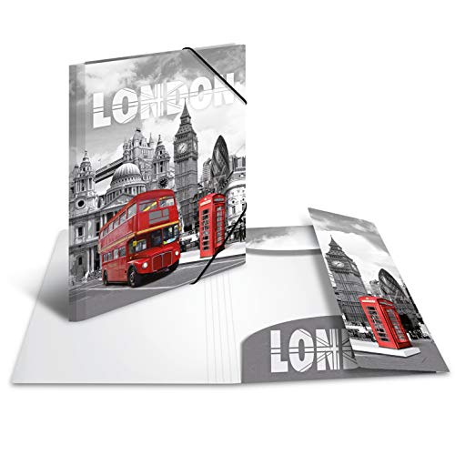 HERMA 7276 Sammelmappe A3 Städte London, Kinder Eckspanner-Mappe aus Kunststoff mit Innendruck & Gummizug, stabile Einschlagmappe aus Plastik für Jungen & Mädchen HERMA 7276 Sammelmappe A3 Städte London, Kinder Eckspanner-Mappe aus Kunststoff mit Innendruck & Gummizug, stabile Einschlagmappe aus Plastik für Jungen & Mädchen von HERMA