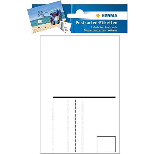 HERMA 7758 Postkarten Etiketten, 95 x 145mm, 10 Stück (3er Pack) von HERMA