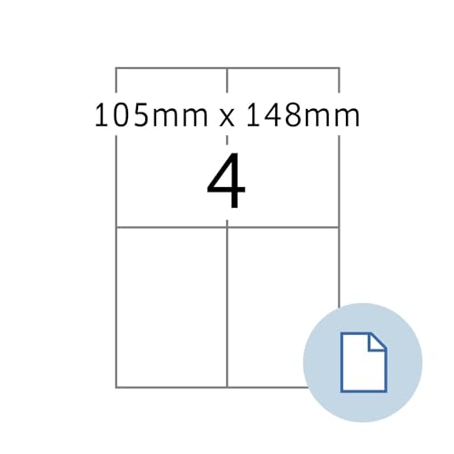 HERMA 8404 Universal Etiketten, 500 Blatt, 105 x 148 mm, 4 pro A4 Bogen, 2000 Stück, selbstklebend, bedruckbar, matt, blanko Papier Klebeetiketten Aufkleber, weiß HERMA 8404 Universal Etiketten, 500 Blatt, 105 x 148 mm, 4 pro A4 Bogen, 2000 Stück, selbstklebend, bedruckbar, matt, blanko Papier Klebeetiketten Aufkleber, weiß von HERMA
