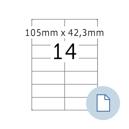 HERMA 8414 Universal Etiketten, 500 Blatt, 105 x 42,3 mm, 14 pro A4 Bogen, 7000 Stück, selbstklebend, bedruckbar, matt, blanko Papier Klebeetiketten Aufkleber, weiß HERMA 8414 Universal Etiketten, 500 Blatt, 105 x 42,3 mm, 14 pro A4 Bogen, 7000 Stück, selbstklebend, bedruckbar, matt, blanko Papier Klebeetiketten Aufkleber, weiß von HERMA