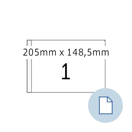 HERMA 8493 Universal Etiketten, 1000 Blatt, 205 x 148,5 mm, 1 pro A5 Bogen, 1000 Stück, selbstklebend, bedruckbar, matt, blanko Papier Klebeetiketten Aufkleber, weiß HERMA 8493 Universal Etiketten, 1000 Blatt, 205 x 148,5 mm, 1 pro A5 Bogen, 1000 Stück, selbstklebend, bedruckbar, matt, blanko Papier Klebeetiketten Aufkleber, weiß von HERMA