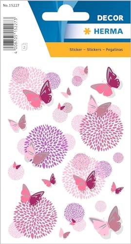 HERMA 15227 Aufkleber Schmetterlinge Rosa Pink klein, 26 Stück, Schmetterling Sticker mit Blumen und Silberprägung, Butterfly Etiketten für Fotoalbum Tagebuch Poesiealbum Scrapbooking Deko Briefe DIY HERMA 15227 Aufkleber Schmetterlinge Rosa Pink klein, 26 Stück, Schmetterling Sticker mit Blumen und Silberprägung, Butterfly Etiketten für Fotoalbum Tagebuch Poesiealbum Scrapbooking Deko Briefe DIY von HERMA