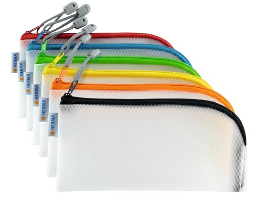 HERMA Dokumententasche mit Reißverschluss Set, 10 Stück, kleine wasserdichte Reißverschlusstasche, verschließbare Dokumentenmappe aus Kunstoff mit Zipper, halb-transparent, 23 x 11 cm HERMA Dokumententasche mit Reißverschluss Set, 10 Stück, kleine wasserdichte Reißverschlusstasche, verschließbare Dokumentenmappe aus Kunstoff mit Zipper, halb-transparent, 23 x 11 cm von HERMA
