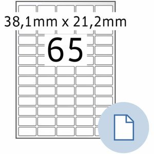 HERMA Etiketten A4 Papier weiß 38,10x21,20mm 500 Blatt/32500 Etiketten von HERMA