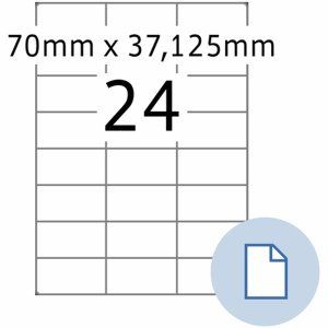 HERMA Etiketten A4 Papier weiß 70x37,1mm 500 Blatt/12000 Etiketten von HERMA