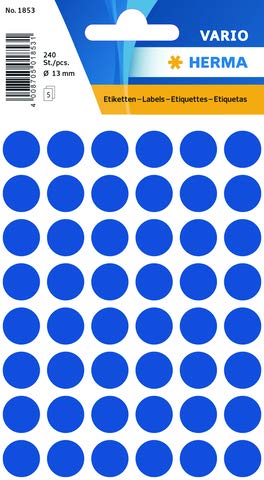 HERMA Markierungspunkte, Durchmesser: 13 mm, dunkelblau, Sie erhalten 1 Packung, Packungsinhalt: 240 Stück HERMA Markierungspunkte, Durchmesser: 13 mm, dunkelblau, Sie erhalten 1 Packung, Packungsinhalt: 240 Stück von HERMA