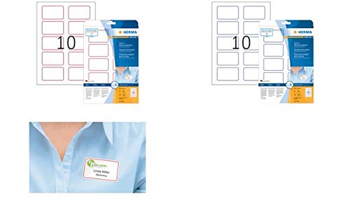 HERMA Namensetiketten 80 x 50 mm, Acetat-Seide, blauer Rand, Sie erhalten 1 Packung, Packungsinhalt: 20 Bögen HERMA Namensetiketten 80 x 50 mm, Acetat-Seide, blauer Rand, Sie erhalten 1 Packung, Packungsinhalt: 20 Bögen von HERMA