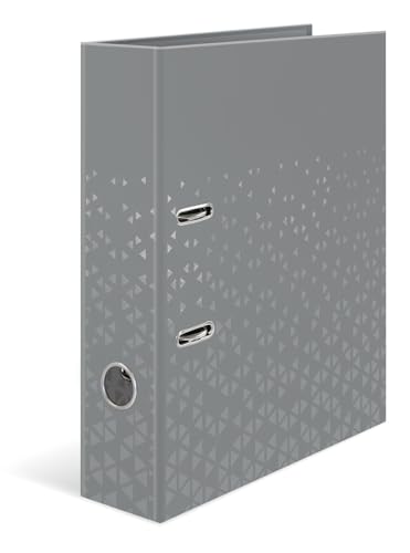 HERMA Ordner A4 Farbe Grau, 7 cm breit, Kinder Ringordner mit Muster, einfarbiger Aktenordner mit glänzender Veredelung und Innendruck für Jungen und Mädchen HERMA Ordner A4 Farbe Grau, 7 cm breit, Kinder Ringordner mit Muster, einfarbiger Aktenordner mit glänzender Veredelung und Innendruck für Jungen und Mädchen von HERMA