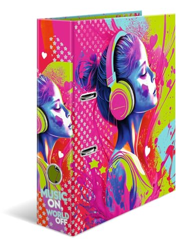 HERMA Ordner A4 Musik Mädchen Set, 5 Stück, 7 cm breit, Kinder Ringordner mit Kunst Motiv, bunter Aktenordner mit Innendruck für Jungen und Mädchen HERMA Ordner A4 Musik Mädchen Set, 5 Stück, 7 cm breit, Kinder Ringordner mit Kunst Motiv, bunter Aktenordner mit Innendruck für Jungen und Mädchen von HERMA