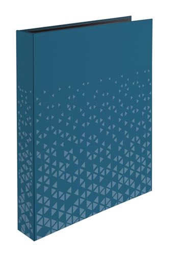 HERMA Ringbuch A4 Blau, schmal, 4 Ringe, 46 mm breit, Ringordner mit veredeltem Dreieck Muster und Softtouch Oberfläche, Hardcover Ordner für Fotohüllen, Prospekthüllen und Sammelhüllen HERMA Ringbuch A4 Blau, schmal, 4 Ringe, 46 mm breit, Ringordner mit veredeltem Dreieck Muster und Softtouch Oberfläche, Hardcover Ordner für Fotohüllen, Prospekthüllen und Sammelhüllen von HERMA