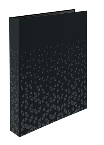 HERMA Ringbücher A4 Schwarz Set, 12 Stück, schmal, 4 Ringe, 46 mm breit, Ringordner mit veredeltem Dreieck Muster und Softtouch Oberfläche, Hardcover Ordner für Fotohüllen Prospekthüllen Sammelhüllen HERMA Ringbücher A4 Schwarz Set, 12 Stück, schmal, 4 Ringe, 46 mm breit, Ringordner mit veredeltem Dreieck Muster und Softtouch Oberfläche, Hardcover Ordner für Fotohüllen Prospekthüllen Sammelhüllen von HERMA