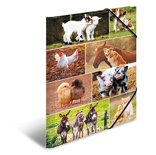 HERMA Sammelmappe A3 Bauernhof, Kinder Eckspanner-Mappe aus Pappe mit Tier Motiv, Gummizug, Innenklappen und Innendruck für Jungen und Mädchen HERMA Sammelmappe A3 Bauernhof, Kinder Eckspanner-Mappe aus Pappe mit Tier Motiv, Gummizug, Innenklappen und Innendruck für Jungen und Mädchen von HERMA