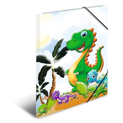 HERMA Sammelmappe A3 Dino, Eckspanner-Mappe aus Pappe mit Kindergarten Dinosaurier Motiv, Gummizug, Innenklappen und Innendruck für Jungen, Mädchen und Kinder HERMA Sammelmappe A3 Dino, Eckspanner-Mappe aus Pappe mit Kindergarten Dinosaurier Motiv, Gummizug, Innenklappen und Innendruck für Jungen, Mädchen und Kinder von HERMA