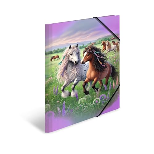 HERMA Sammelmappe A3 Pferdewelt, Eckspanner-Mappe aus Pappe mit Kindergarten Motiv, Gummizug, Innenklappen und Innendruck für Jungen, Mädchen und Kinder HERMA Sammelmappe A3 Pferdewelt, Eckspanner-Mappe aus Pappe mit Kindergarten Motiv, Gummizug, Innenklappen und Innendruck für Jungen, Mädchen und Kinder von HERMA