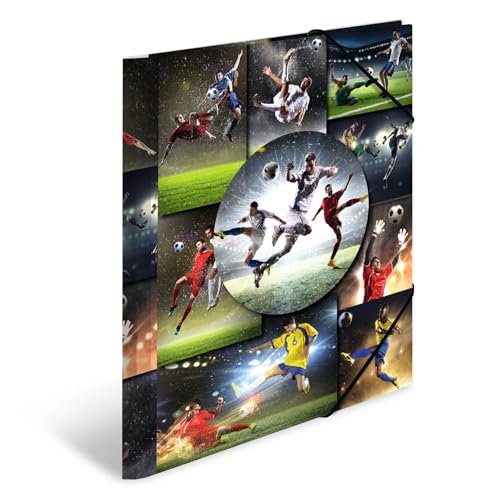 HERMA Sammelmappe A4 Fussball, Kinder Eckspanner-Mappe aus Kunststoff mit Sport Motiv, Gummizug, Innenklappen und Innendruck für Jungen und Mädchen HERMA Sammelmappe A4 Fussball, Kinder Eckspanner-Mappe aus Kunststoff mit Sport Motiv, Gummizug, Innenklappen und Innendruck für Jungen und Mädchen von HERMA