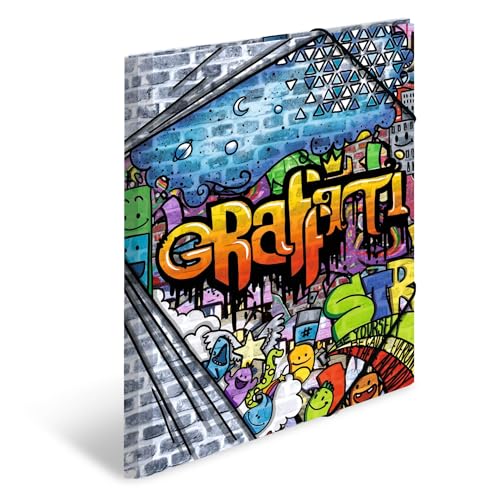 HERMA Sammelmappen A3 Graffiti Set, 3 Stück, Kinder Eckspanner-Mappen aus Kunststoff mit Kunst Motiv, Gummizug, Innenklappen und Innendruck für Jungen und Mädchen HERMA Sammelmappen A3 Graffiti Set, 3 Stück, Kinder Eckspanner-Mappen aus Kunststoff mit Kunst Motiv, Gummizug, Innenklappen und Innendruck für Jungen und Mädchen von HERMA