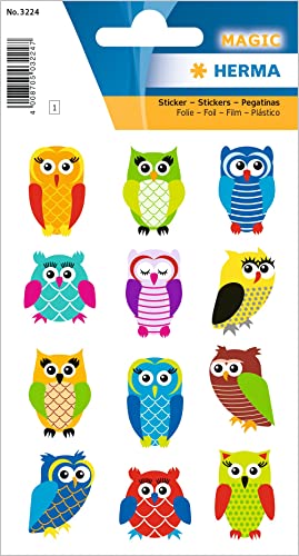 HERMA 3224 Aufkleber Eulen Glitzer klein groß, 12 Stück, Tiere Sticker mit lustigen Eule Vogel Motiv, Kinder Etiketten für Fotoalbum Tagebuch Poesiealbum Scrapbooking Geburtstag Dekoration DIY Basteln HERMA 3224 Aufkleber Eulen Glitzer klein groß, 12 Stück, Tiere Sticker mit lustigen Eule Vogel Motiv, Kinder Etiketten für Fotoalbum Tagebuch Poesiealbum Scrapbooking Geburtstag Dekoration DIY Basteln von HERMA