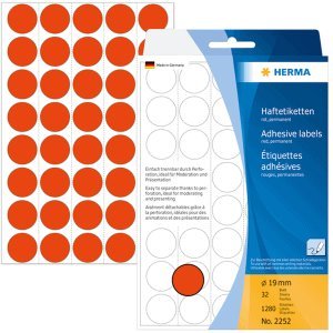 HERMA Vielzweck-Etiketten 19mm rot VE=1280 Stück HERMA Vielzweck-Etiketten 19mm rot VE=1280 Stück von HERMA