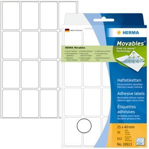 HERMA Vielzwecketikett 25x40mm Movables weiß VE=512 Etiketten von HERMA